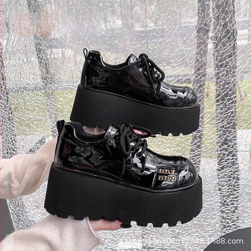 Ženske Mary Jane loaferice s platformom, PU gornji dio, okrugli vrh, platforma 6–8 cm, gumena potplata