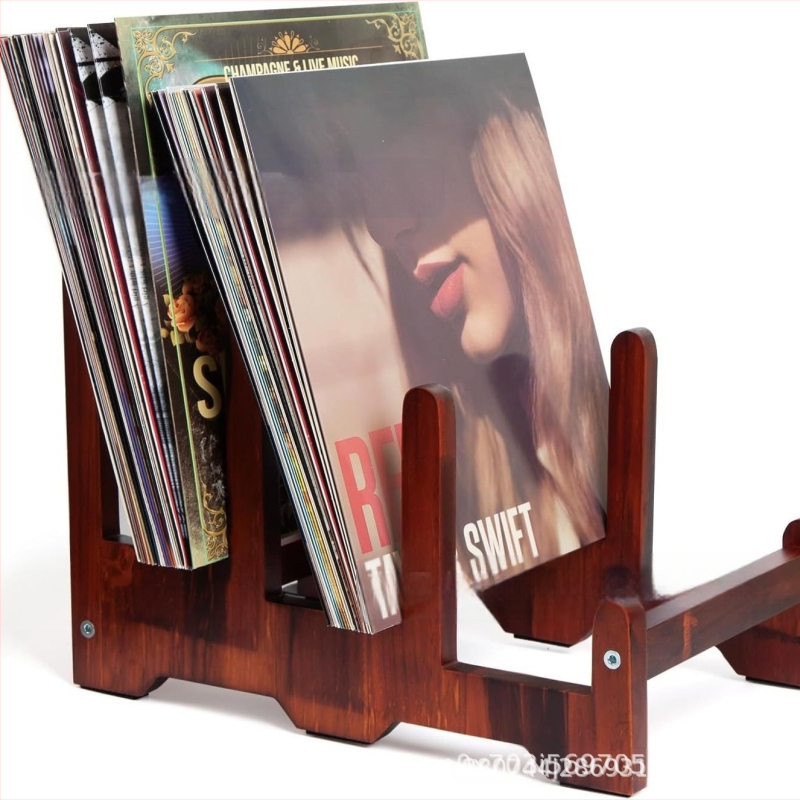 Raft din lemn pentru afișare – Brand Hc, Model 25-6211, Cod F-6211, Stil simplu modern, Spațiu de stocare pentru înregistrări, CD-uri și albume foto