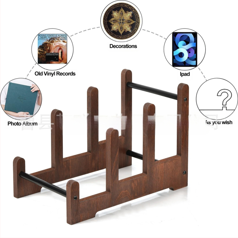 Raft din lemn pentru afișare – Brand Hc, Model 25-6211, Cod F-6211, Stil simplu modern, Spațiu de stocare pentru înregistrări, CD-uri și albume foto