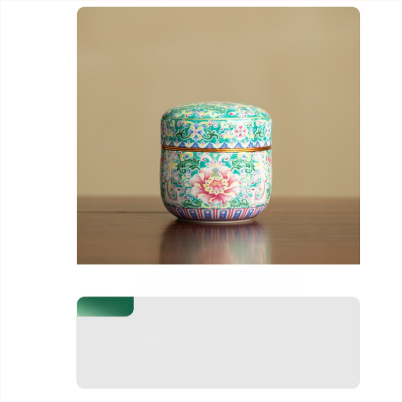 Posuda za čaj Second Collection — keramička, ručno oslikana, hermetički zatvorena, Novi kineski stil