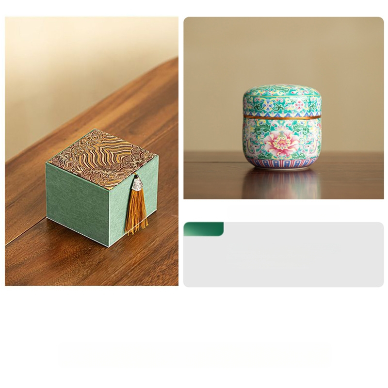 Posuda za čaj Second Collection — keramička, ručno oslikana, hermetički zatvorena, Novi kineski stil