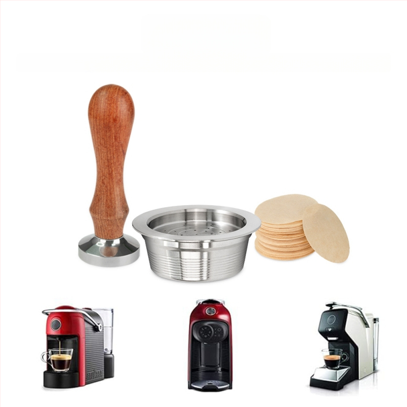 Nerūsējošā tērauda kafijas filtrs ar filtrēšanas papīra komplektu, saderīgs ar Lavazza Mio kafijas automātu