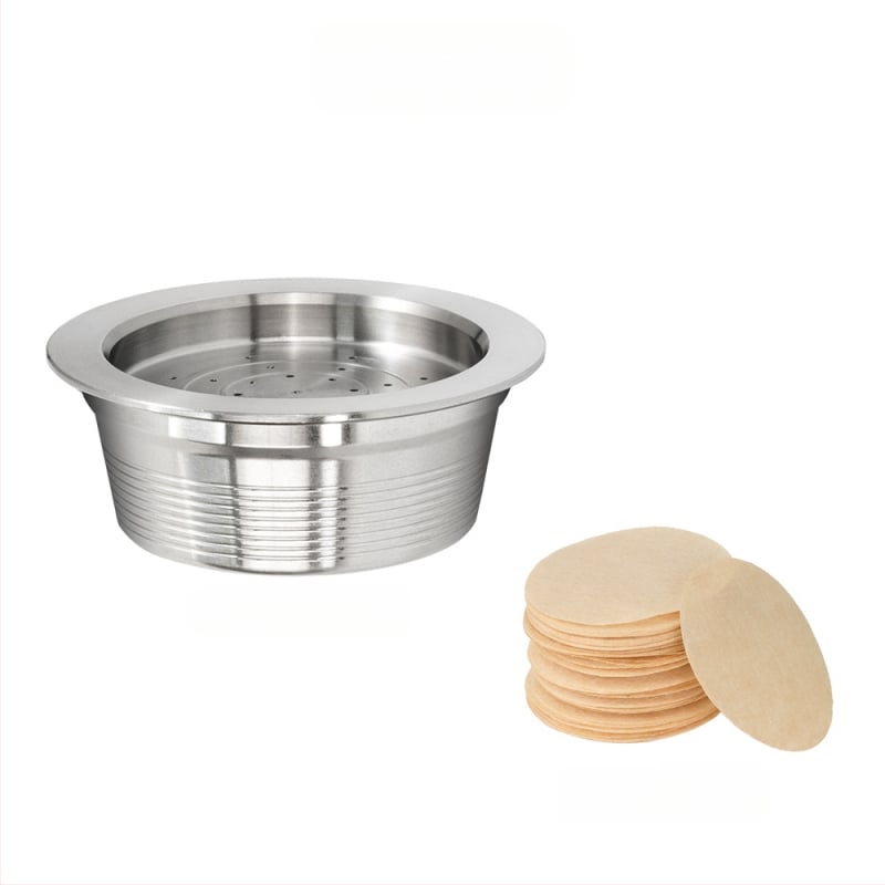 Nerūsējošā tērauda kafijas filtrs ar filtrēšanas papīra komplektu, saderīgs ar Lavazza Mio kafijas automātu