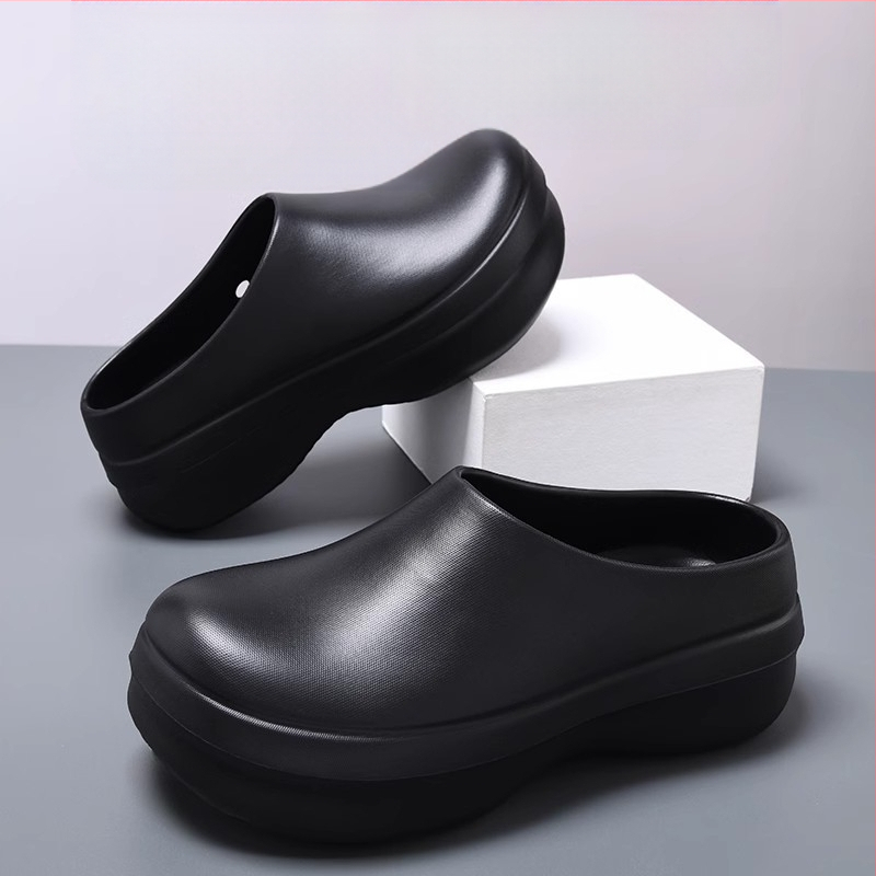 Férfi EVA szakács cipő — vastag csúszásmentes, vízálló és olajálló talp, injektált kivitel, nyár 2025