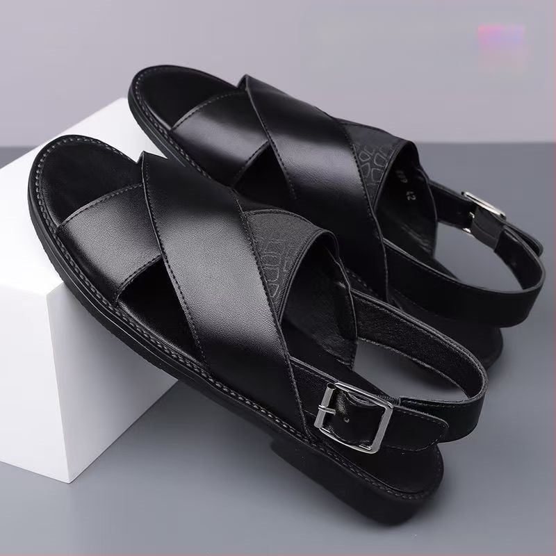 Muške sandale s leopardim uzorkom, prozračne, otvorenog prsta, slip-on, gumeni đon