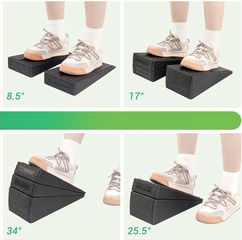 Trostruki set za jogu: nagnuta daska za istezanje listova i podloga za stopala