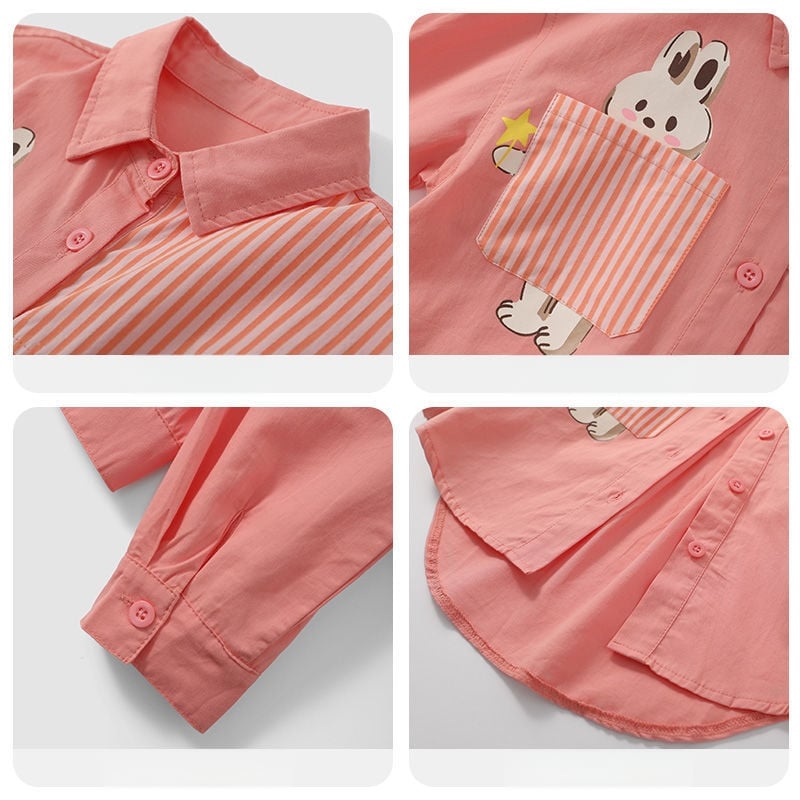 Cămașă pentru fetițe, mâneci lungi, guler tip costum, material din păr de iepure 81–90%, vârsta 0–1 ani, casual