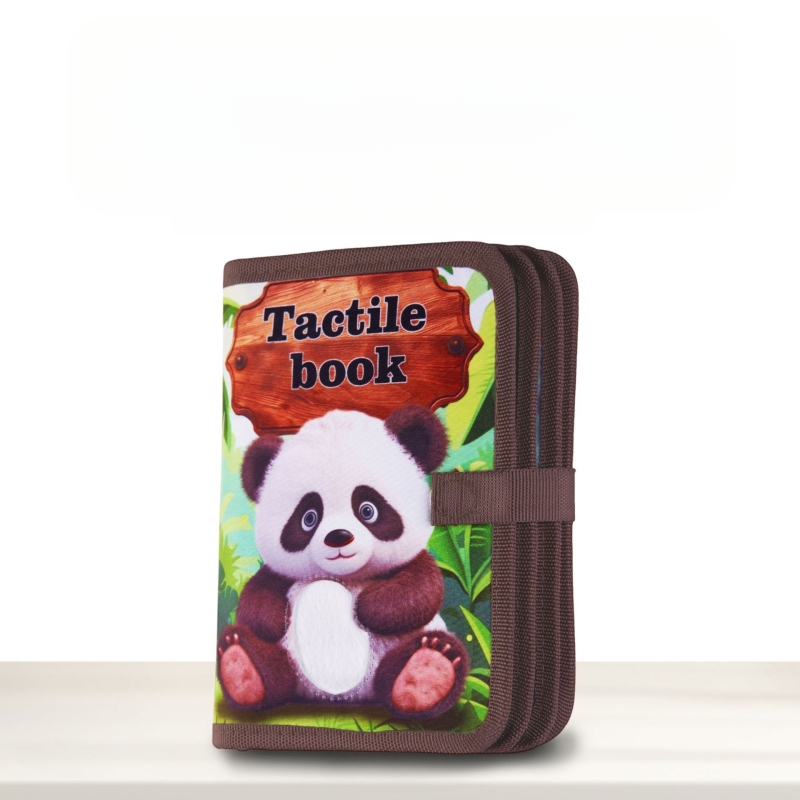 Bebiknek szóló fejlesztő textilkönyv állati érintéses textúrákkal, szakadásálló, 0–3 éveseknek, korai kognitív és szenzoros fejlődés