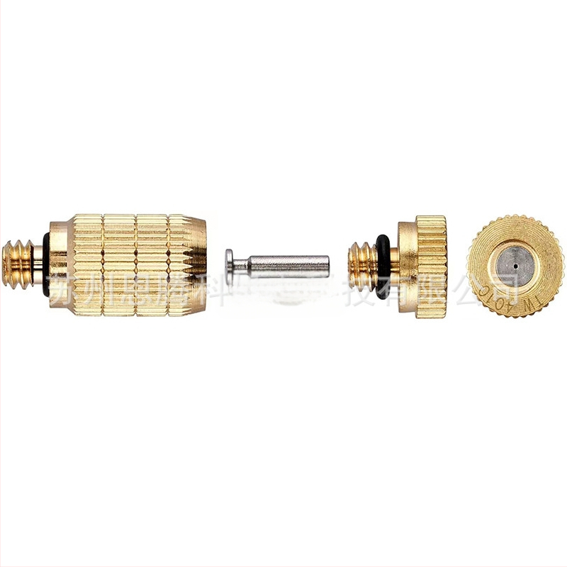 Mlaznica za atomiziranje s dvostupanjskim dizajnom, mesinga, navoj 10-24 UNC, visok tlak (vanjski vrtni sustav za atomiziranje)