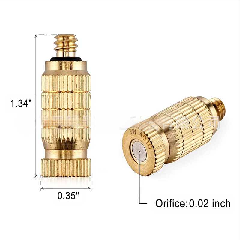 Mlaznica za atomiziranje s dvostupanjskim dizajnom, mesinga, navoj 10-24 UNC, visok tlak (vanjski vrtni sustav za atomiziranje)