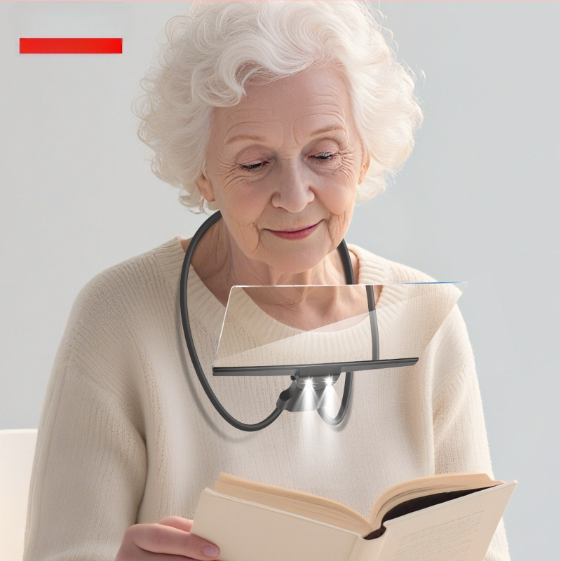 Lasīšanas lupu kakla karāšanai vecākiem ar HD LED gaismu, pilnas lapas lupas izmērs, 3 vienā: kaklā/rokā/uz galda