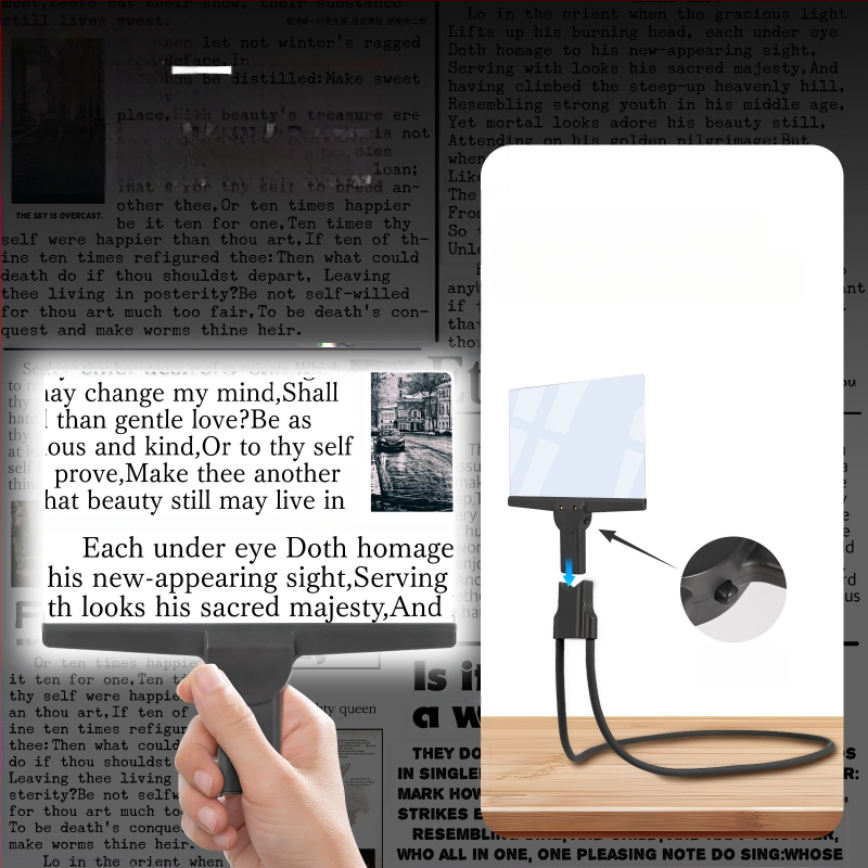 Lasīšanas lupu kakla karāšanai vecākiem ar HD LED gaismu, pilnas lapas lupas izmērs, 3 vienā: kaklā/rokā/uz galda