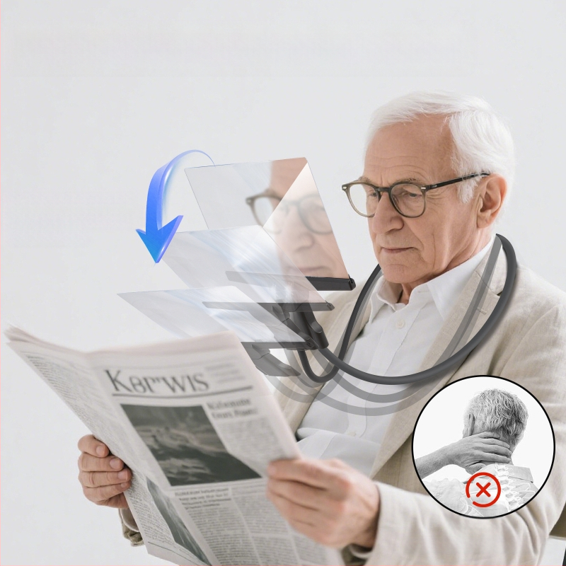 Lasīšanas lupu kakla karāšanai vecākiem ar HD LED gaismu, pilnas lapas lupas izmērs, 3 vienā: kaklā/rokā/uz galda