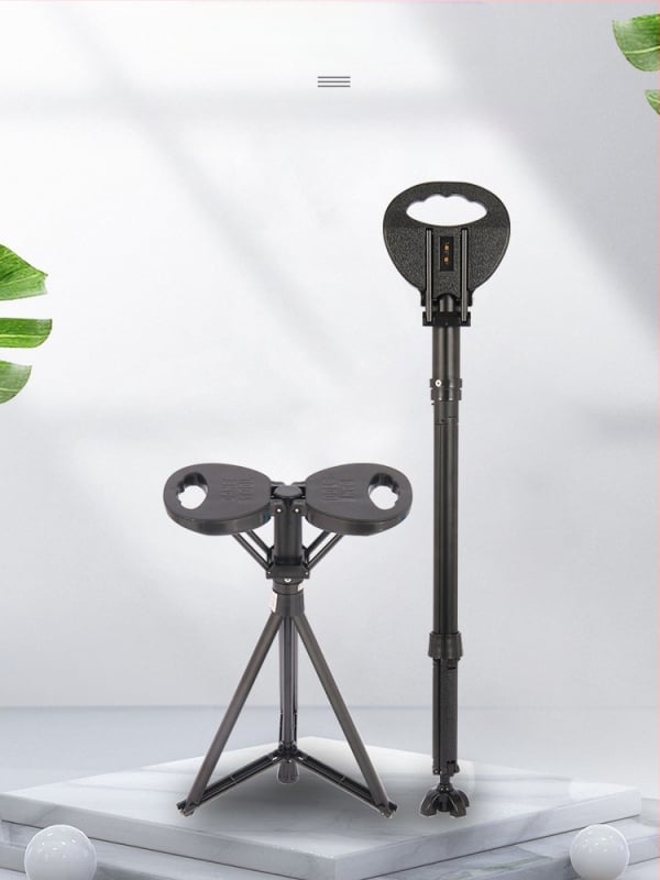 Băț de drumeție cu șezut - Multifuncțional, pentru exterior, ușor; Material: PP ecologic + aluminiu + pernă PU; Greutate: 920 g; Model: Generația a Treia; Brand: HST