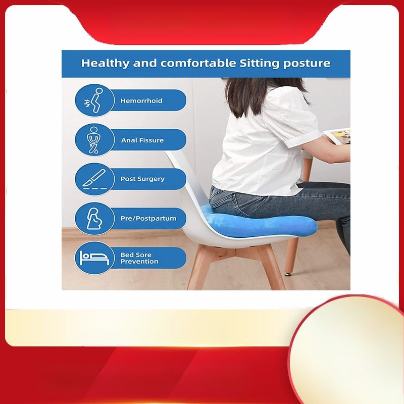 Irodai ülőpárna, megvastagított ülőpárna irodába, farokcsonti fájdalom enyhítésére, plüss anyag, gyapot töltet, modern minimalista stílus, testre szabható