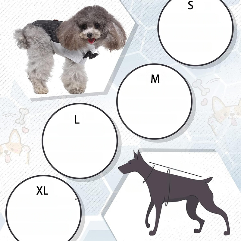 Suņu kāzu veste – formāla veste ar noņemamu kaklasaite, apkakli un bandanu, poliesters, britu stils, preces kods 6802LF