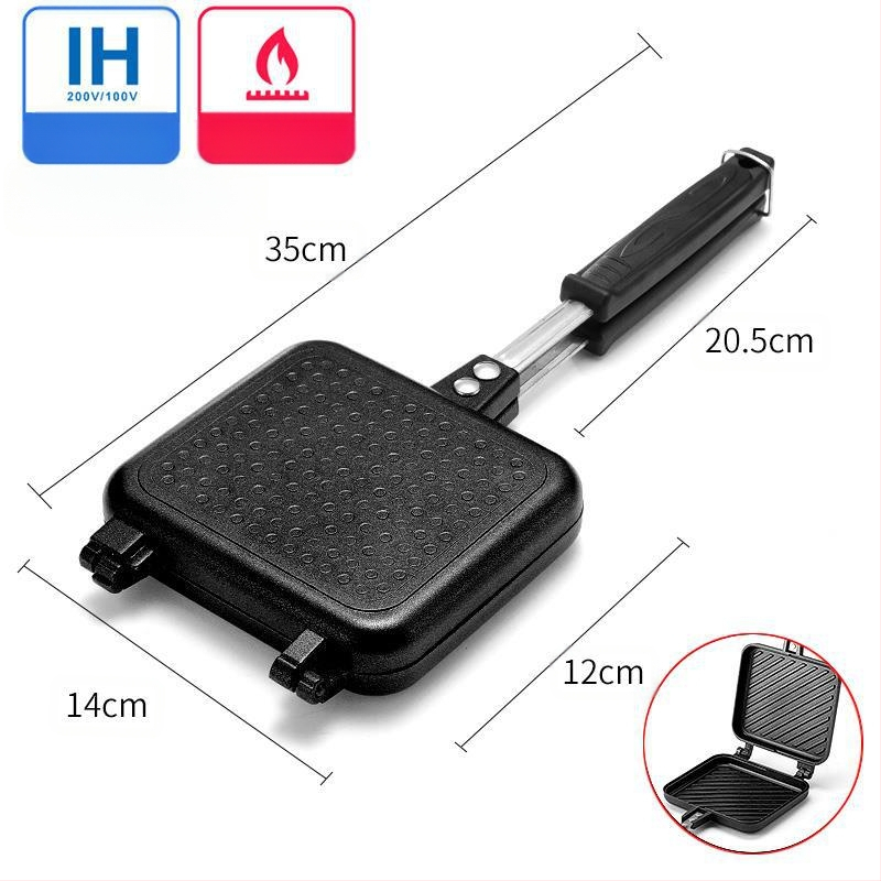 Χυτοσίδηρη φόρμα για σάντουιτς και τοστ με διπλής όψεως ιαπωνικού στυλ σφιγκτήρα, αλουμινίου κράμα, μη κολλητή επιφάνεια ψησίματος