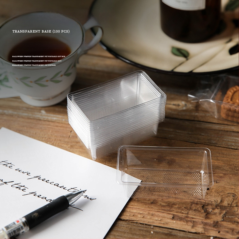 Διαφανείς σακούλες συσκευασίας σνακ με θερμική σφράγιση: 100 διαφανείς εσωτερικοί δίσκοι; 50 ματ σακούλες σφράγισης; 50 διαφανείς σακούλες σφράγισης