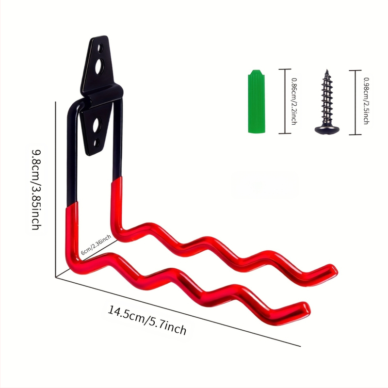 Metāla sienas āķis ūdens caurulēm un instrumentu uzglabāšanai, dubultais āķis, mūsdienīgs minimālais stils, slodze virs 30 kg