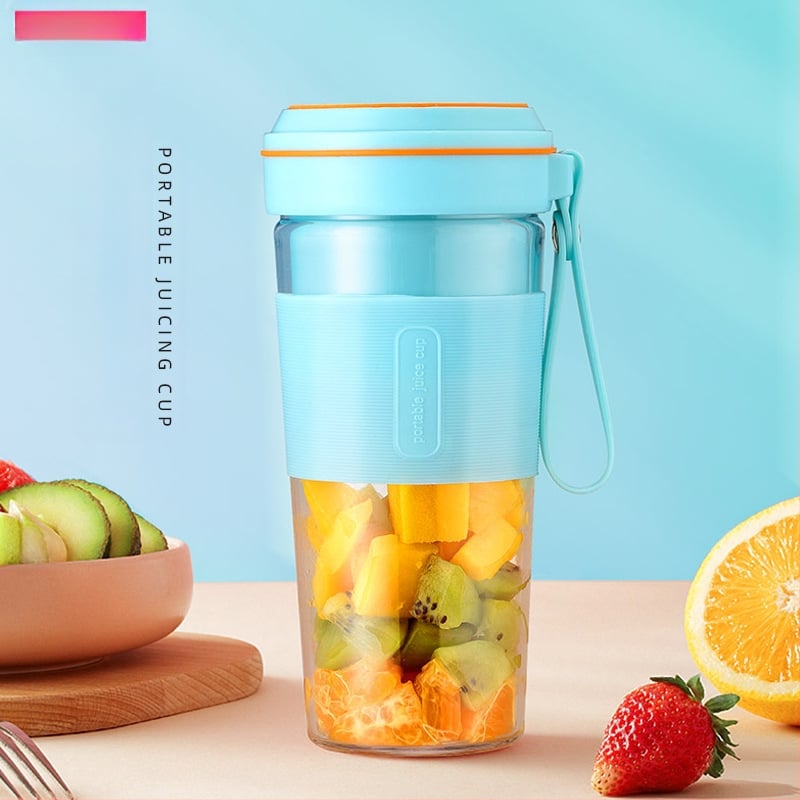 Vezeték nélküli mini gyümölcslé készítő pohár, 50W, négy pengével, beépített akkumulátor, automatikus tisztítás, élelmiszer-minőségű PC műanyag