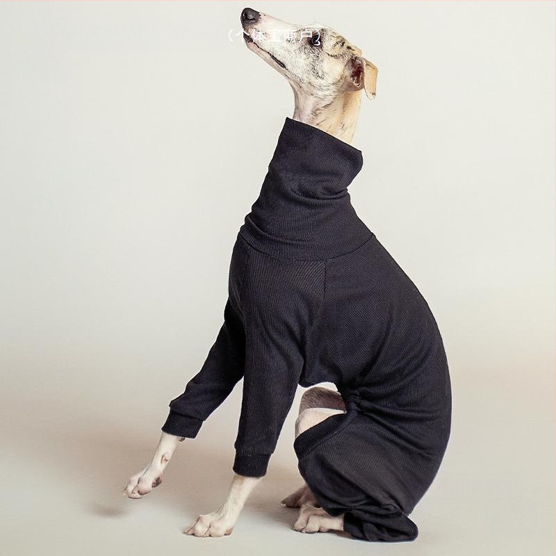 Suņa apģērbs rudens–ziema, silts, augsta kakla, četru kāju dizains ar kokvilnas pildījumu