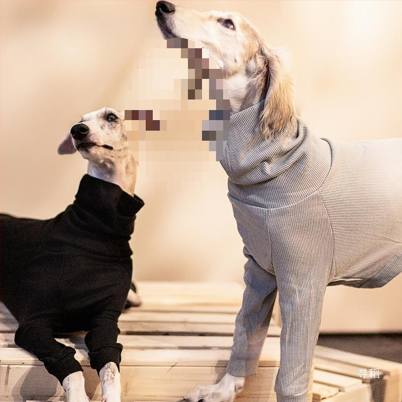 Suņa apģērbs rudens–ziema, silts, augsta kakla, četru kāju dizains ar kokvilnas pildījumu