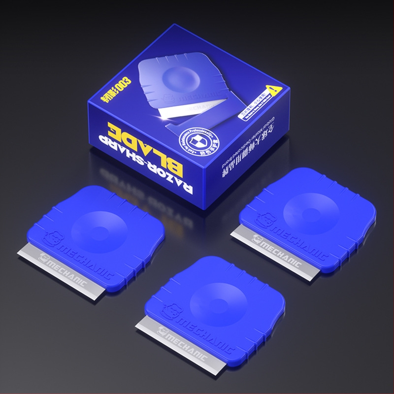 Tālruņa ekrāna demontāžas rīks 003 – skrāpers ar asmeni, pacēlāja stienis, demontāžas instruments