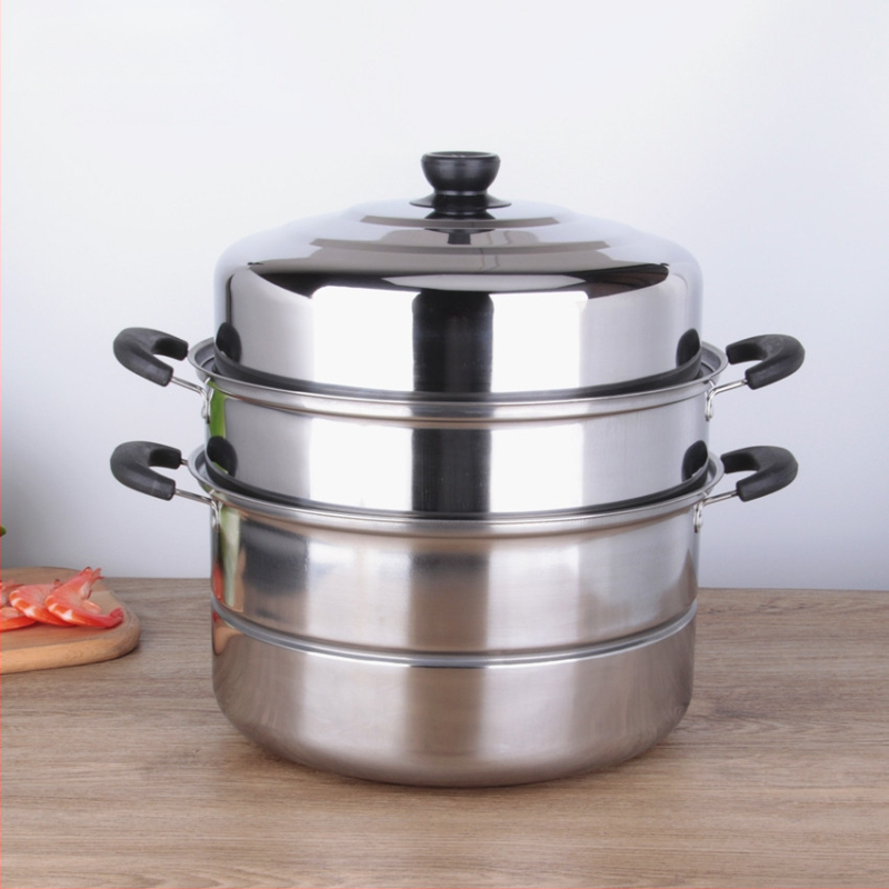 Nehrđajući čelični četverostruki parovnik s jednim dnom i poklopcem od nehrđajućeg čelika