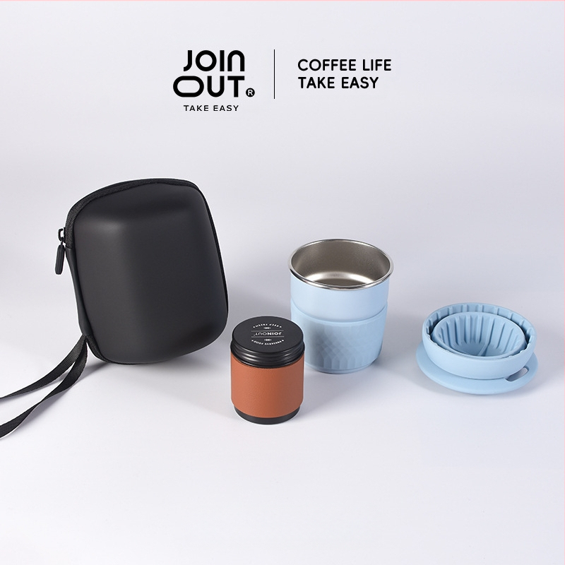 Set cafea pentru infuzie manuală pentru exterior, cu filtru de silicon, kit portabil pentru camping în mașină, calitate premium, personalizare disponibilă