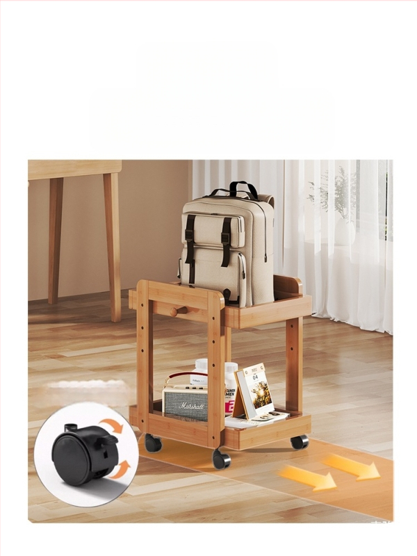 Hordozható 3-rétegű teáskocsi tealevél-tárolóval, padlóra álló, utazáshoz