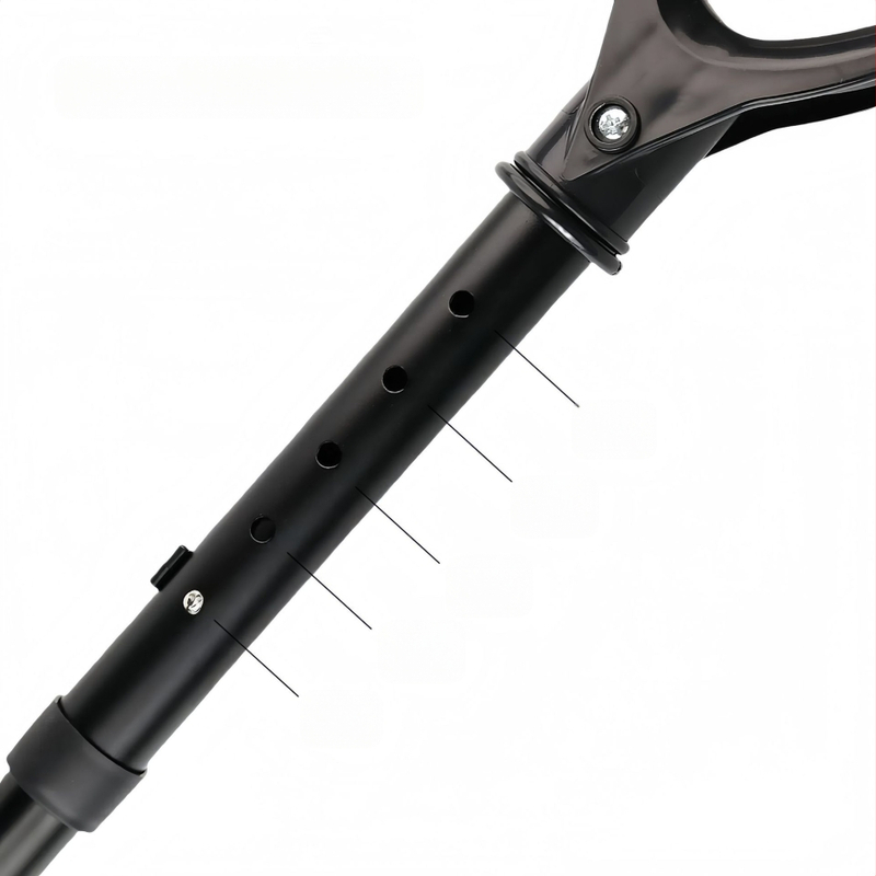 Reguliuojamo aukščio stovėjimo pagalbinė priemonė su kelių lygių rankena senyviems žmonėms ir nėščioms moterims