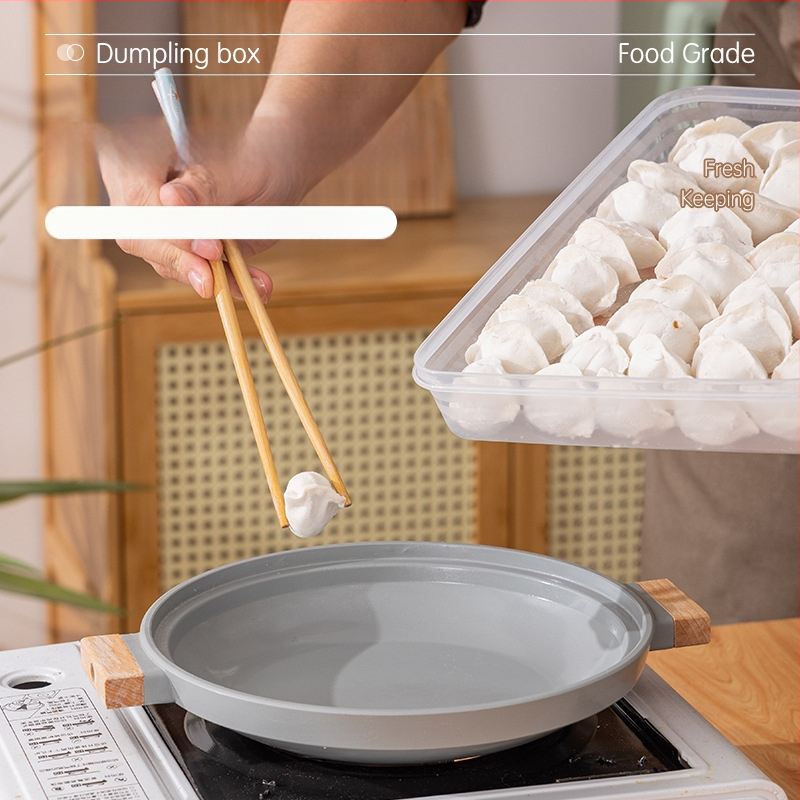 Knedļu saldēšanas kaste ar vāku – pārtikas kvalitātes plastmasa, uzglabāšanai