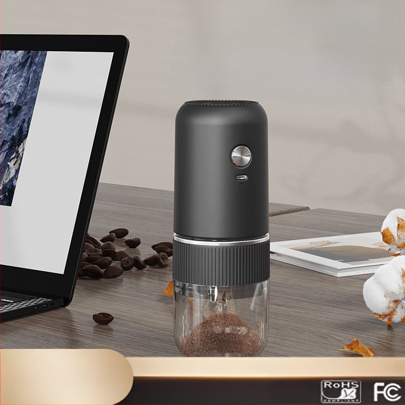 Măcinător electric de cafea pentru uz casnic, compact, reîncărcabil, corp din plastic, greutate 0,5 kg