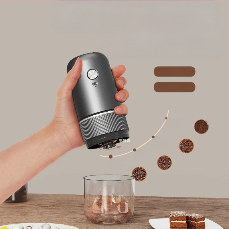 Măcinător electric de cafea pentru uz casnic, compact, reîncărcabil, corp din plastic, greutate 0,5 kg