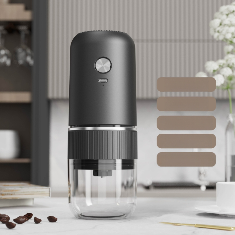 Măcinător electric de cafea pentru uz casnic, compact, reîncărcabil, corp din plastic, greutate 0,5 kg