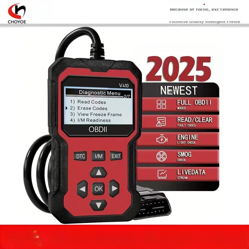 V410 Διαγνωστικός σαρωτής βλαβών αυτοκινήτου, έλεγχος κινητήρα, αναγνώστης κωδικών OBD2, πολυγλωσσικός