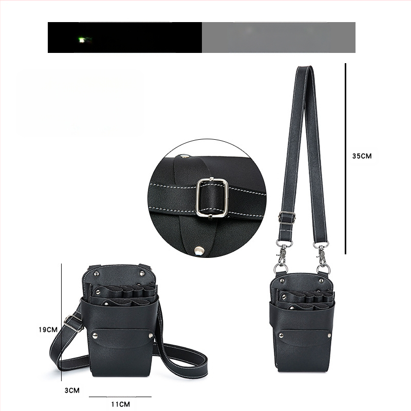 Geantă pentru foarfeci de coafură – curea crossbody, trusă de unelte de frizerie cu 7 compartimente pentru foarfeci