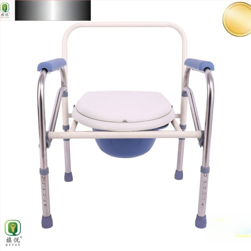Qiyue Sulankstomos nerūdijančio plieno tualeto kėdė senjorams ir neįgaliesiems, Daugiafunkcinis, Su spausdintu logotipu, Pritaikomas