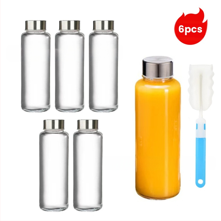 Szódalime üvegből készült gyümölcslé palackok, lezárható italos palackok, 6 vagy 12 darabos csomag, kapacitások 90ml/150ml/280ml