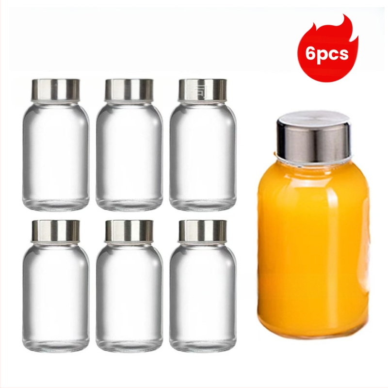 Szódalime üvegből készült gyümölcslé palackok, lezárható italos palackok, 6 vagy 12 darabos csomag, kapacitások 90ml/150ml/280ml