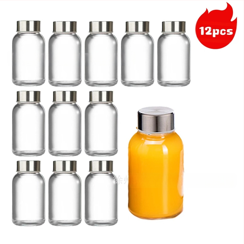 Szódalime üvegből készült gyümölcslé palackok, lezárható italos palackok, 6 vagy 12 darabos csomag, kapacitások 90ml/150ml/280ml