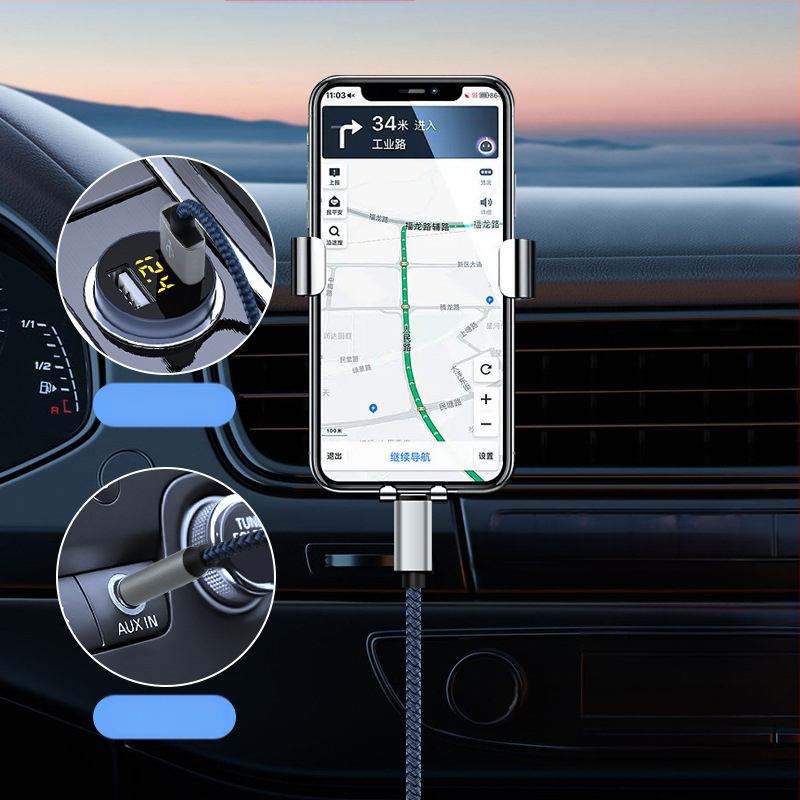 Neutral USB 2-в-1 плетен AUX аудио кабел Type-C към 3,5 мм за музика и разговори