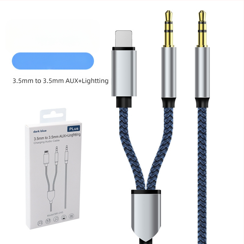 Neutral USB 2-в-1 плетен AUX аудио кабел Type-C към 3,5 мм за музика и разговори