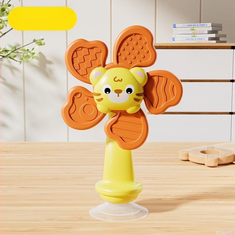 Παιχνίδι με βεντούζα για μωρά – περιστρεφόμενο λουλούδι, πλαστικό, για 0–3 ετών, βοηθά στη δύναμη του χεριού με άσκηση κράτησης, και αναπτύσσει τον συντονισμό ματιού-χεριού, αισθητηριακή ανάπτυξη και λεπτή κινητικότητα