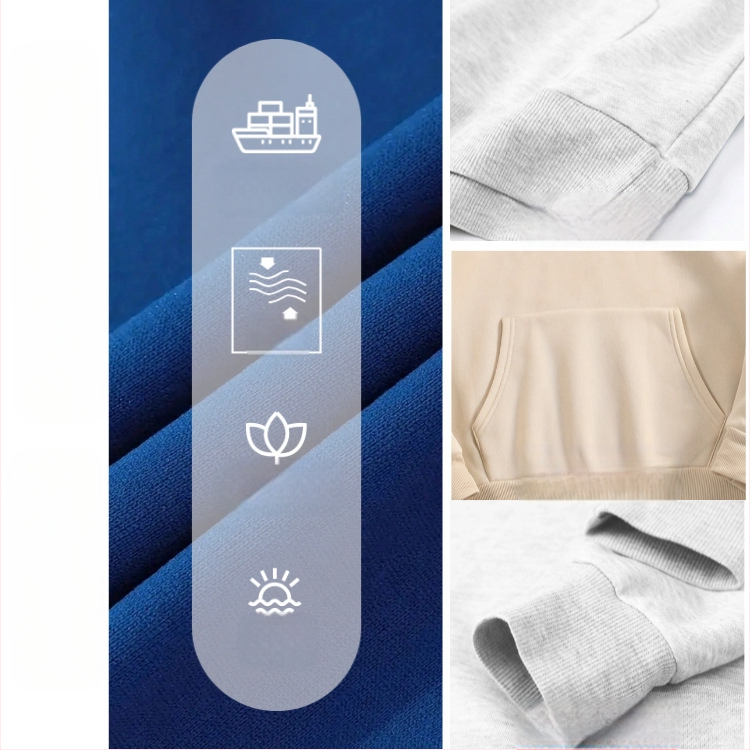 Ανδρικό φούτερ με κουκούλα από μίγμα βαμβακερού, χαλαρή γραμμή, μεσαίο πάχος, 3D τσέπη τύπου patch, προσαρμόσιμο από εικόνες και δείγματα