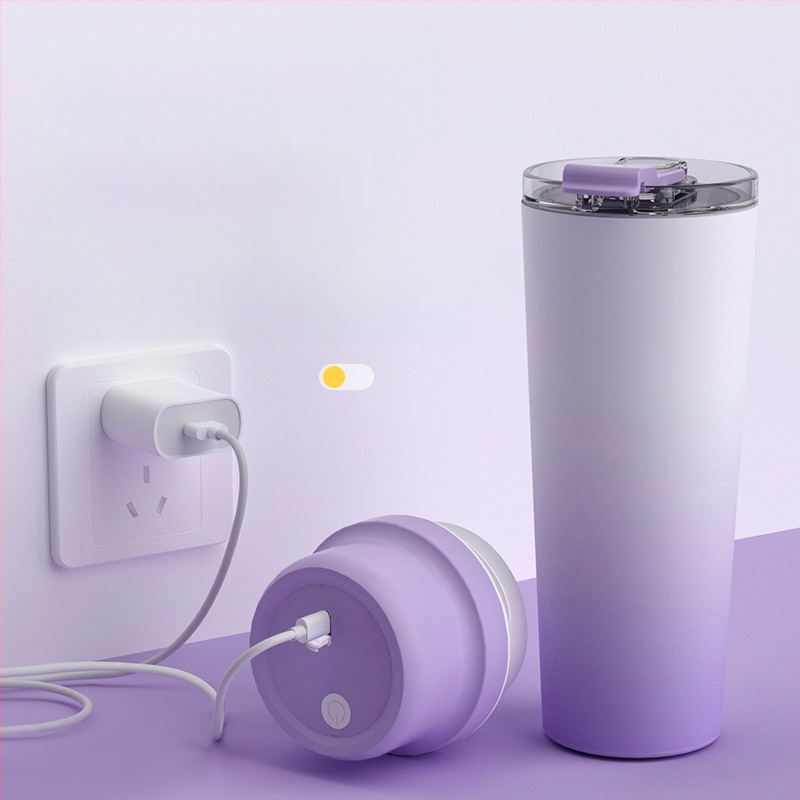 Beépített akkumulátorral rendelkező hordozható rozsdamentes acél gyümölcsprés, 60W, 22001 RPM+, 5+ pengével, belső tartály 304-es acélból, szigetelt