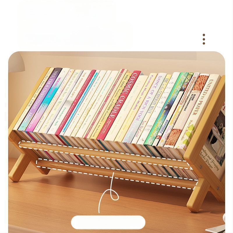 Stolni ormar za knjige, Nanmu bambus, moderni minimalistički stil, uredski organizator, Bambusova površina