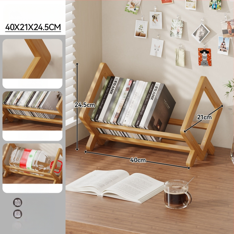 Stolni ormar za knjige, Nanmu bambus, moderni minimalistički stil, uredski organizator, Bambusova površina