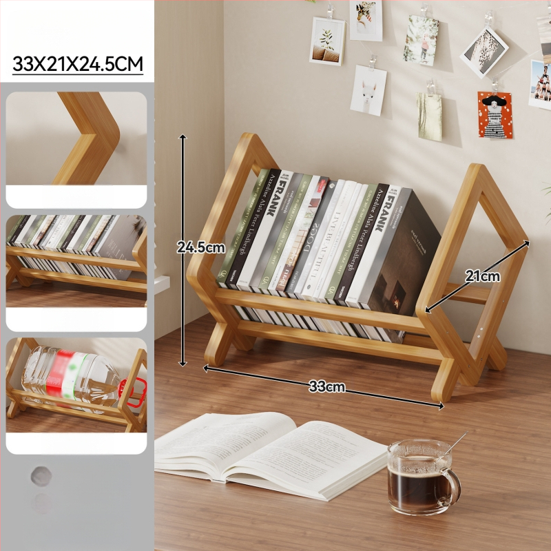 Stolni ormar za knjige, Nanmu bambus, moderni minimalistički stil, uredski organizator, Bambusova površina