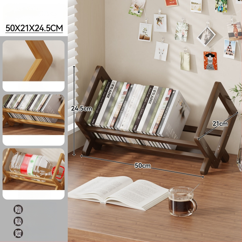 Stolni ormar za knjige, Nanmu bambus, moderni minimalistički stil, uredski organizator, Bambusova površina